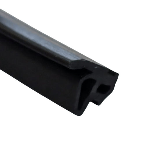 Black rubber strip on a white background